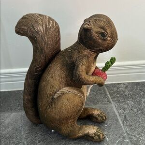 NWOT John Derian Squirrel Pillow Beaded Radish 8x12 Cottagecore Fairycore